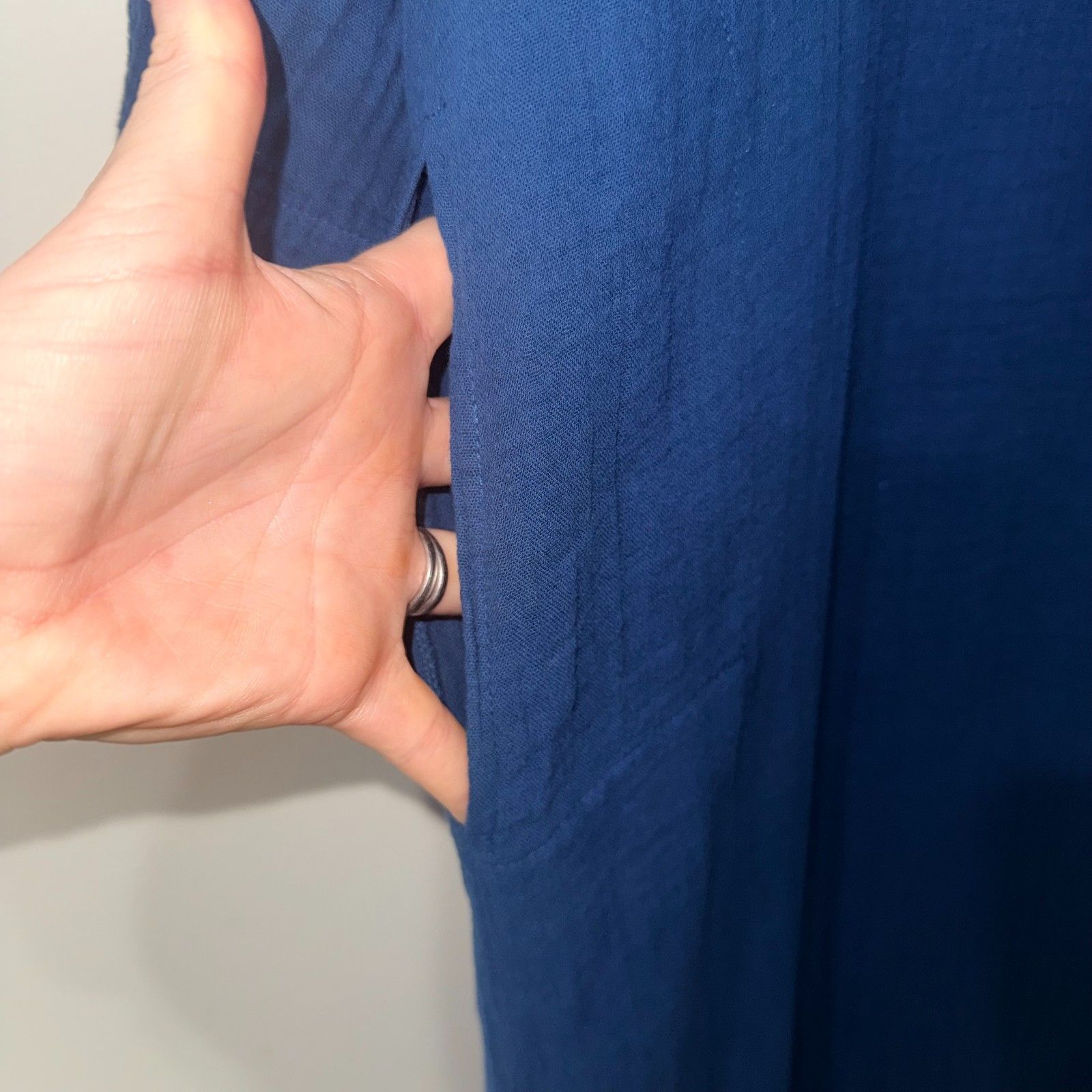 Ocean+Main Los Angeles Gauze Cotton Kaftan - Blue M/L — image 6 of 8